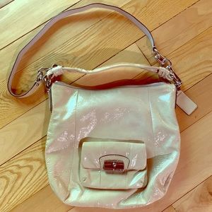 Coach patent leather hobo bag